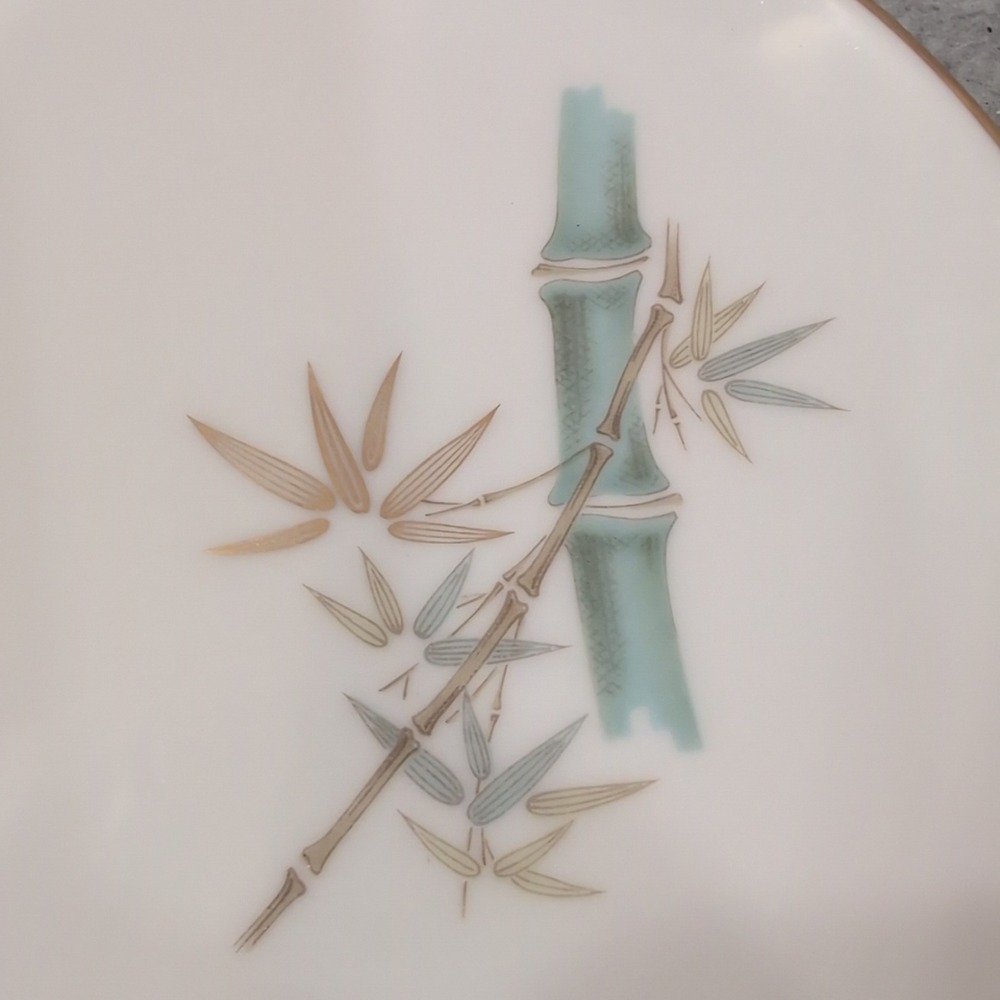 Noritake Oriental 6341 Bamboo Salad Plates and Saucers Set of 8 Japan Fine China - Picture 5 of 7